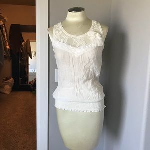 Sheer white top size medium